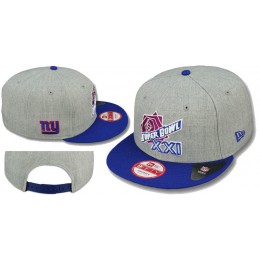 Super Bowl XXI New York Giants Grey Snapbacks Hat LS