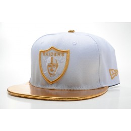 Oakland Raiders White Snapback Hat SD