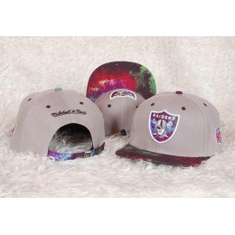 Oakland Raiders Grey Snapback Hat GF 0528