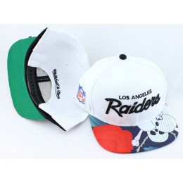 Oakland Raiders White Snapback Hat JT 0613