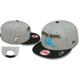 Super Bowl IX Pittsburgh Steelers Grey Snapbacks Hat LS