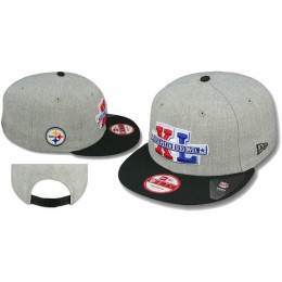 Super Bowl XL Pittsburgh Steelers Grey Snapbacks Hat LS