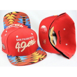 San Francisco 49ers Navajo Retro Bill Gold Leather Strap Back Hat JT25