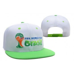 2014 FIFA World Cup Brasil White Snapback Hat XDF 0512