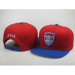 America 2014 World Cup Red Snapback Hat LS 0617
