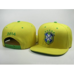 Brazil 2014 World Cup Yellow Snapback Hat LS 0617